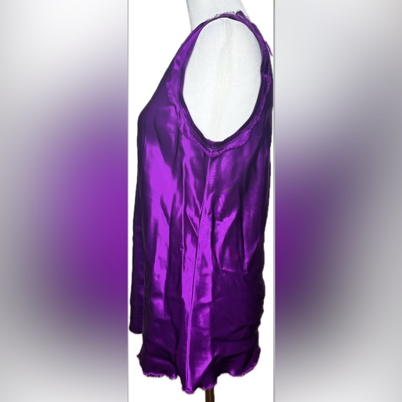 Helmut Lang Ultraviolet Satin Raw Edge Trim Sleeveless Top Size 4 - Picture 4 of 7